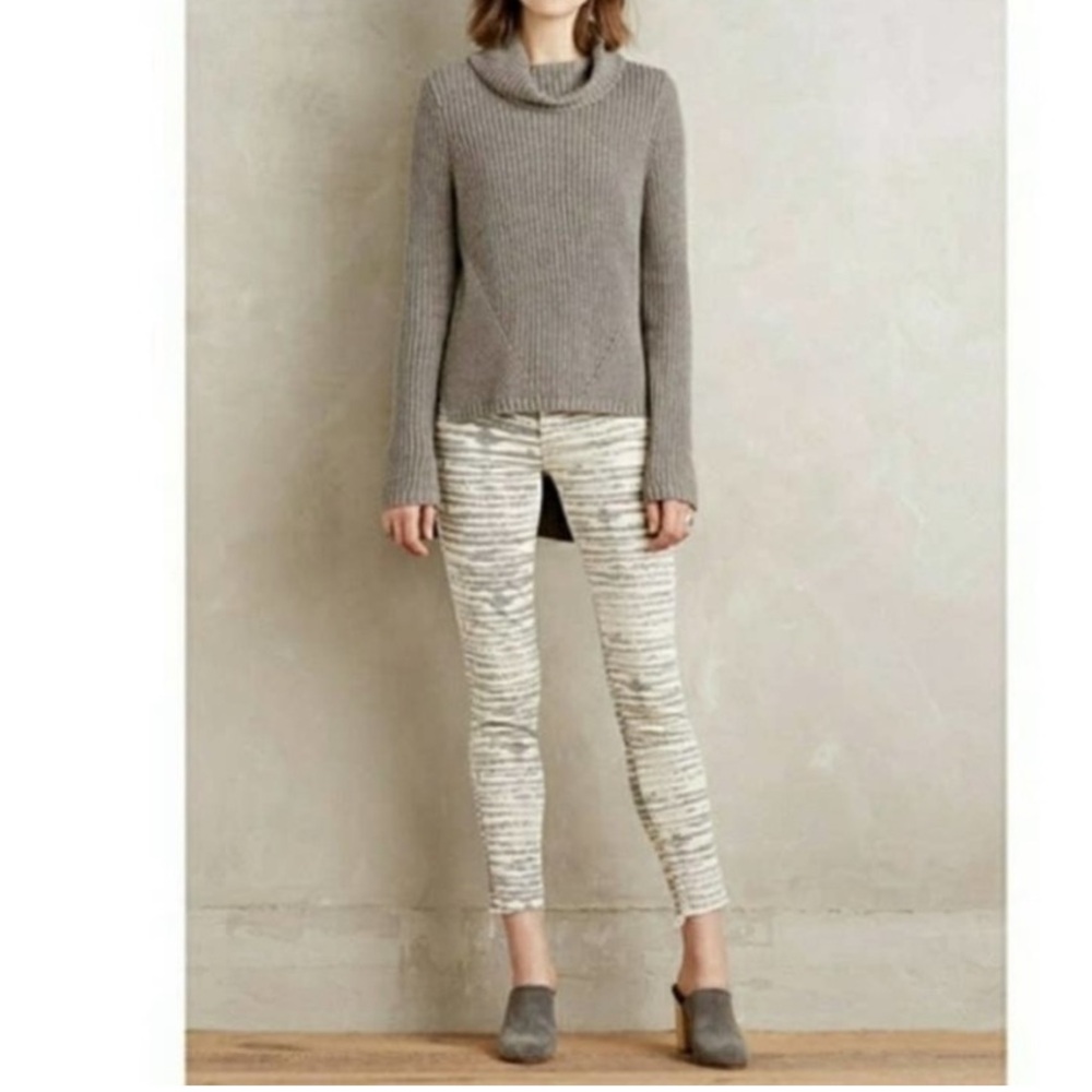 MOTHER Skinny Jeans in Cream Marled Print